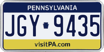 PA license plate JGY9435