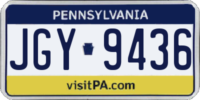 PA license plate JGY9436