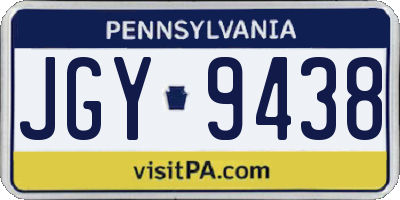 PA license plate JGY9438