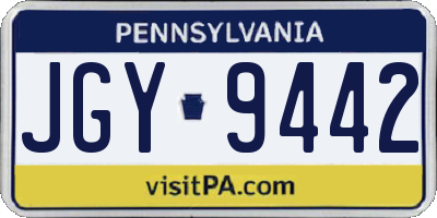 PA license plate JGY9442