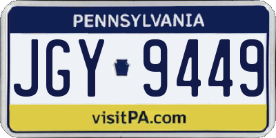 PA license plate JGY9449
