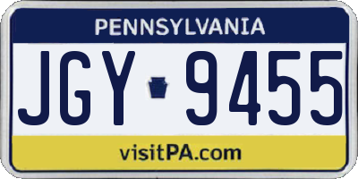 PA license plate JGY9455