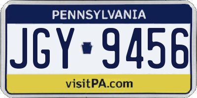 PA license plate JGY9456