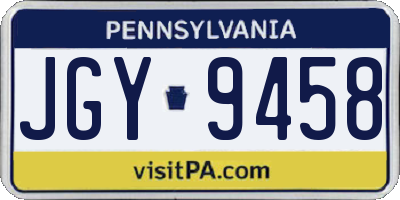PA license plate JGY9458