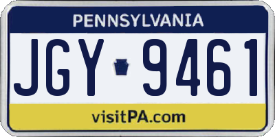 PA license plate JGY9461