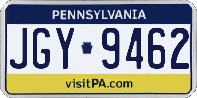 PA license plate JGY9462