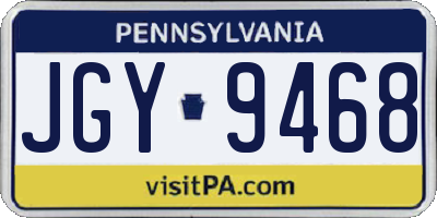PA license plate JGY9468