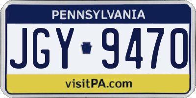 PA license plate JGY9470