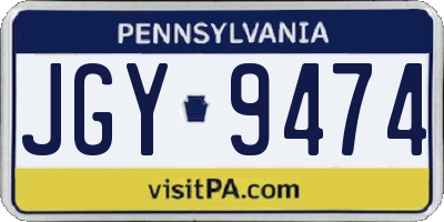 PA license plate JGY9474
