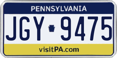 PA license plate JGY9475