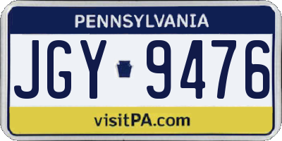 PA license plate JGY9476