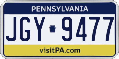PA license plate JGY9477