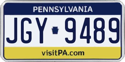 PA license plate JGY9489
