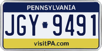 PA license plate JGY9491