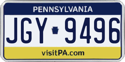 PA license plate JGY9496