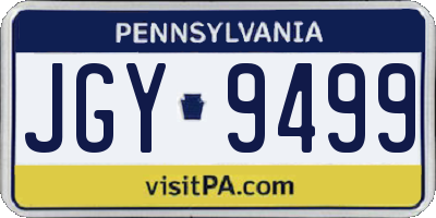 PA license plate JGY9499