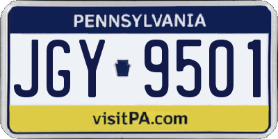 PA license plate JGY9501