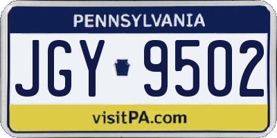 PA license plate JGY9502