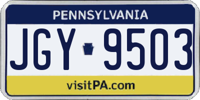 PA license plate JGY9503