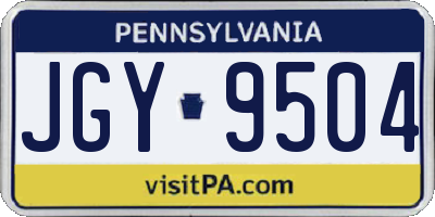 PA license plate JGY9504