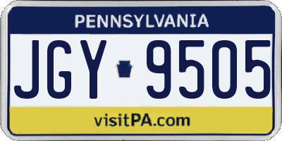 PA license plate JGY9505