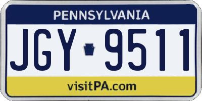 PA license plate JGY9511