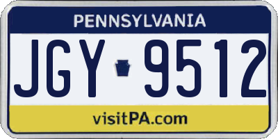PA license plate JGY9512