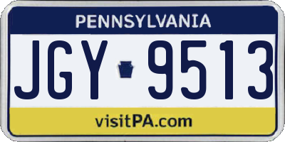PA license plate JGY9513