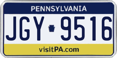 PA license plate JGY9516