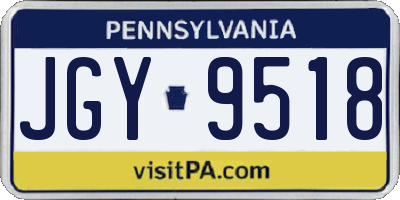 PA license plate JGY9518