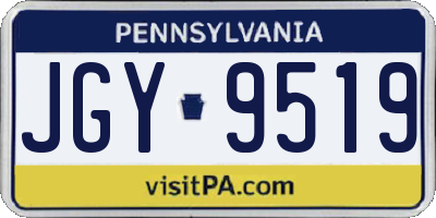 PA license plate JGY9519