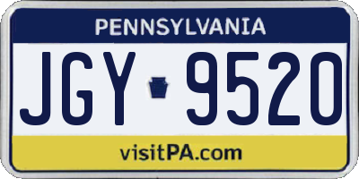 PA license plate JGY9520