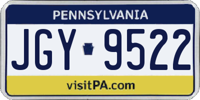 PA license plate JGY9522