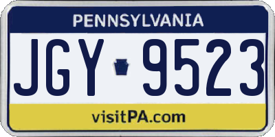 PA license plate JGY9523