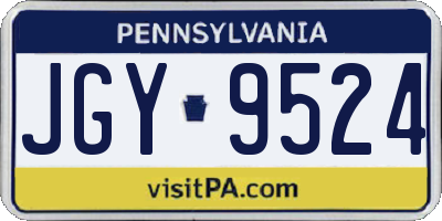 PA license plate JGY9524