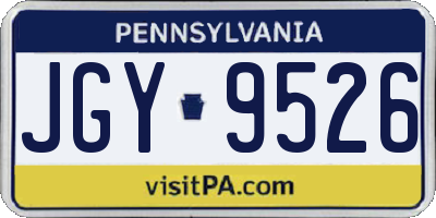 PA license plate JGY9526