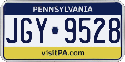 PA license plate JGY9528