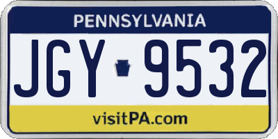 PA license plate JGY9532