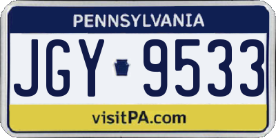 PA license plate JGY9533