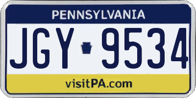 PA license plate JGY9534