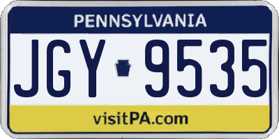 PA license plate JGY9535