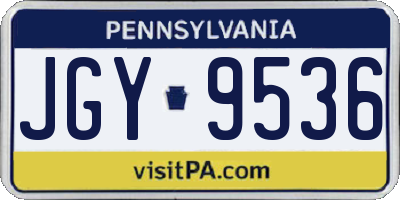 PA license plate JGY9536