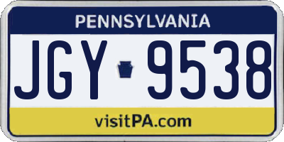 PA license plate JGY9538