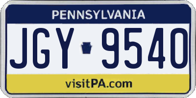 PA license plate JGY9540