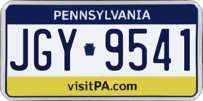 PA license plate JGY9541