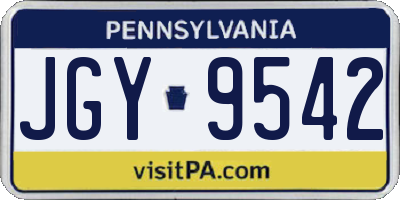 PA license plate JGY9542