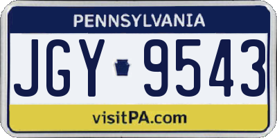 PA license plate JGY9543