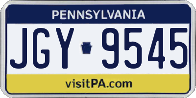 PA license plate JGY9545