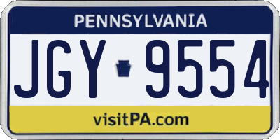 PA license plate JGY9554