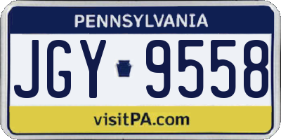 PA license plate JGY9558
